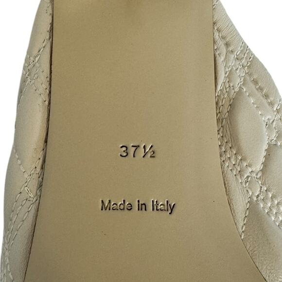 NEW Burberry Beige Quilted Embroidered Slip-On Glove Mule Shoes 37.5 - Picture 13 of 14